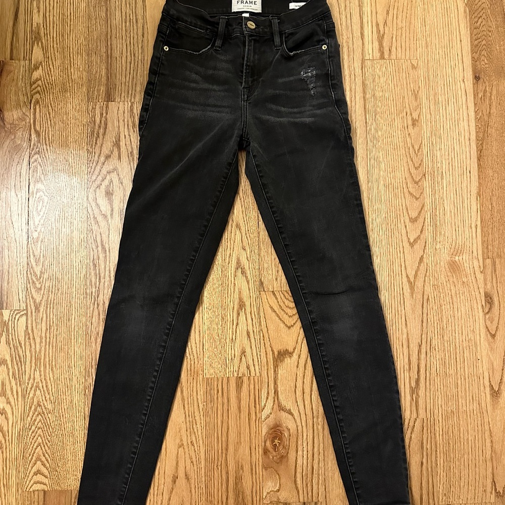 Frame Denim slightly distressed skinny jeans